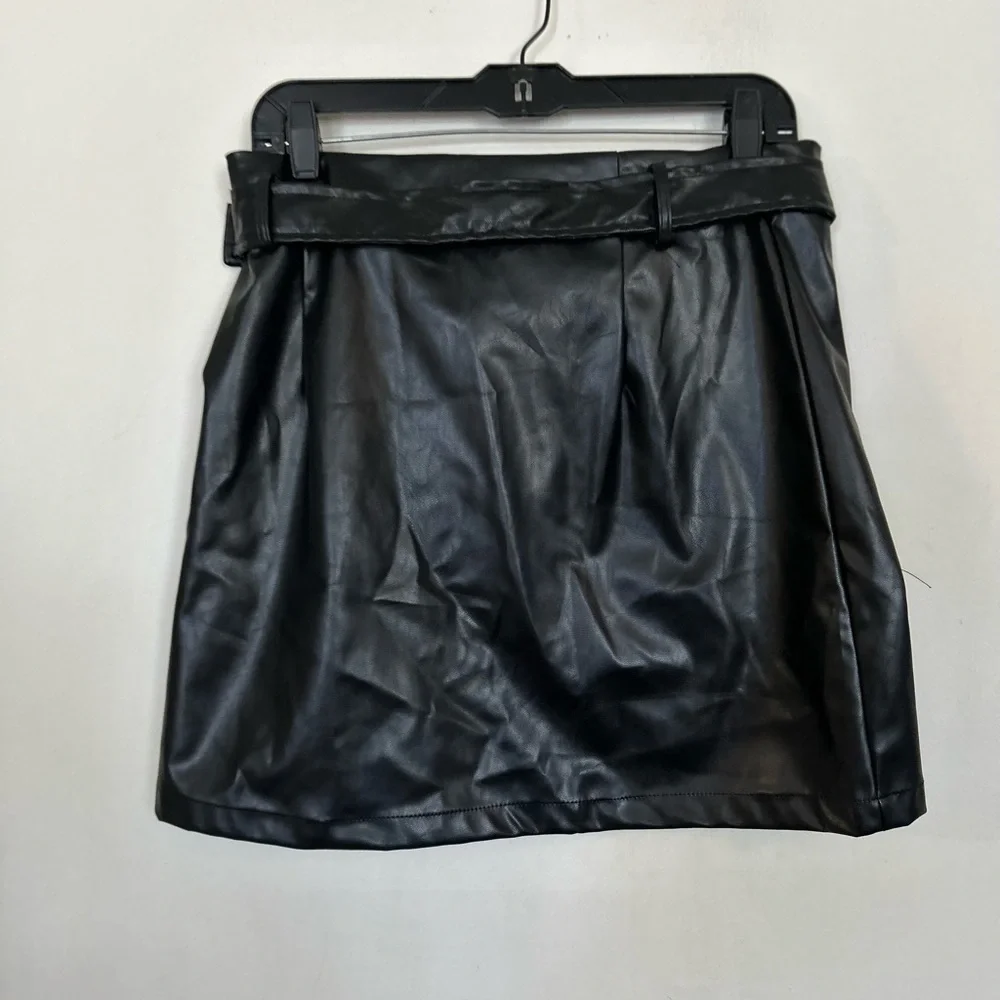 Large faux, leather Moto skirt from Shein